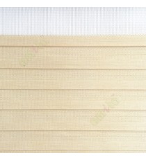 Beige color horizontal stripes textured finished background with transparent net finished fabric zebra blind